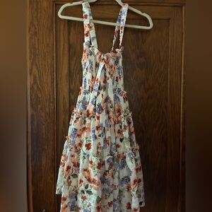 En Saison Floral Midi Dress with Ruffle Straps